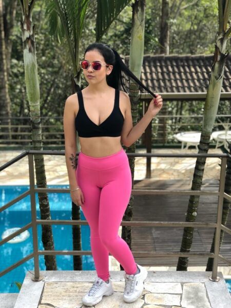 Conjunto Fitness com Calça Legging Rosa Fitness Premium
